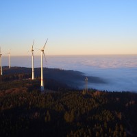 Windpark über den Wolken