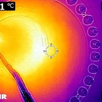Thermografie  - Achszapfen Bereich Rotorwellenlagerung (Enercon)
